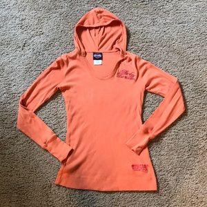 Orange Harley Davidson Thermal Hoodie